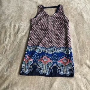 Red & blue sleeveless dress